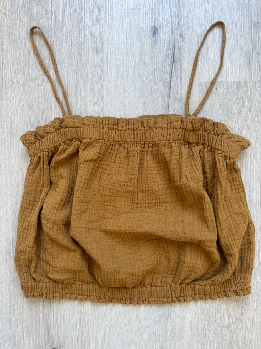 EUC Anthropologie April Gauze Tank Top Tube Top Mustard Golden Brown Size M